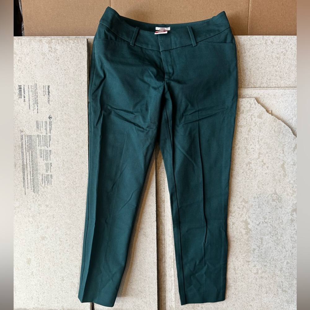 Merona stretch dress pants ankle length size 6, blue/green color